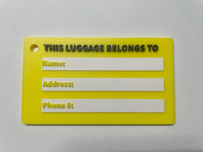 Personalized 3D Printed Luggage Tag