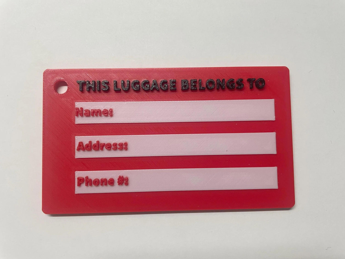 Personalized 3D Printed Luggage Tag