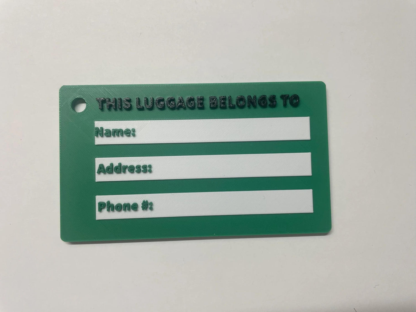 Personalized 3D Printed Luggage Tag