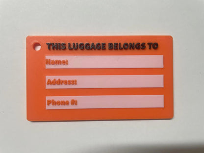 Personalized 3D Printed Luggage Tag