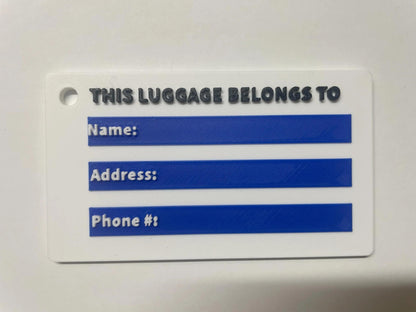 Personalized 3D Printed Luggage Tag