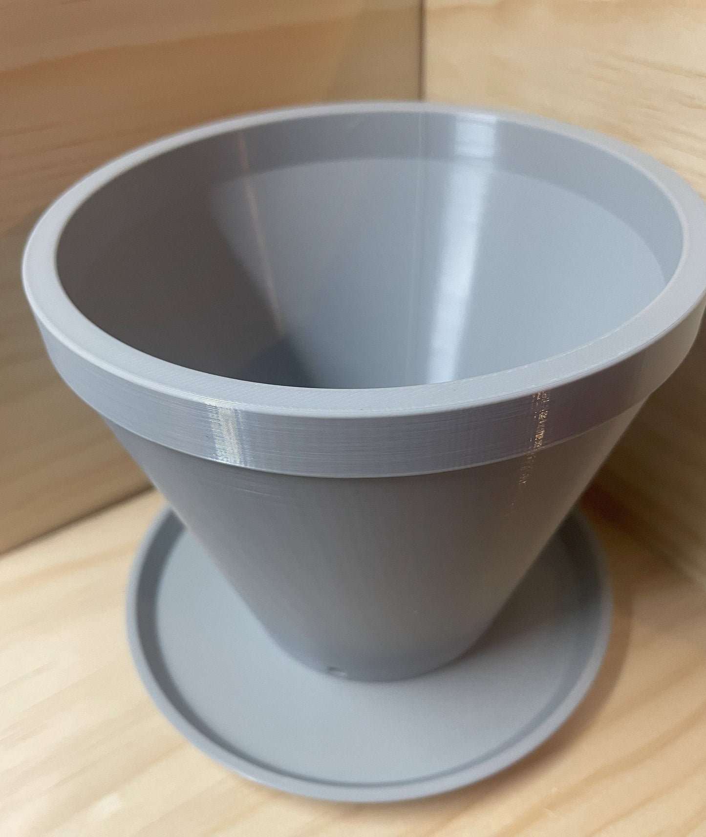 3D Printed Flower Pot With Drainage Holes And Plate