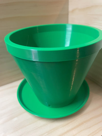 3D Printed Flower Pot With Drainage Holes And Plate